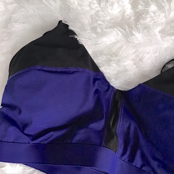 NWT FABLETICS BLACK/PURPLE MODERATE SUPPORT FULL COVERAGE SPORT BRA 2X 18/20 - Picture 3 of 14